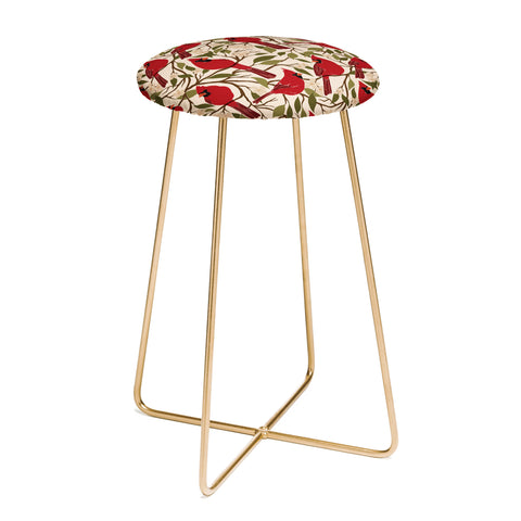 Cuss Yeah Designs Cardinals on Blossoming Tree Counter Stool