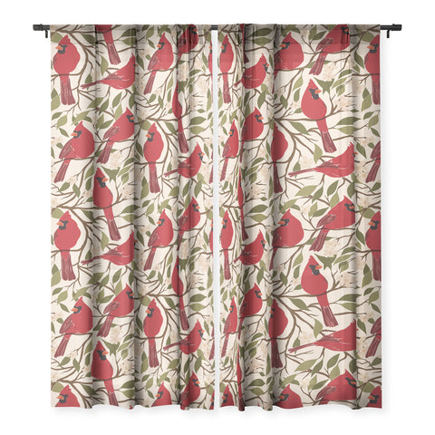 Cuss Yeah Designs Cardinals on Blossoming Tree Sheer Non Repeat