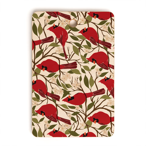 Cuss Yeah Designs Cardinals on Blossoming Tree Cutting Board Rectangle