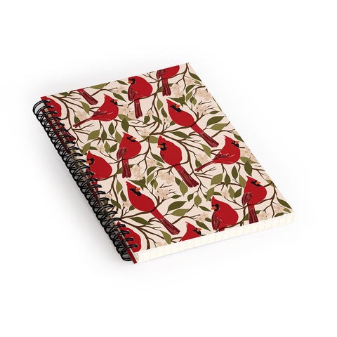 Cuss Yeah Designs Cardinals on Blossoming Tree Spiral Notebook
