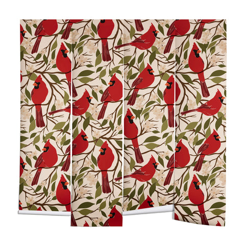 Cuss Yeah Designs Cardinals on Blossoming Tree Wall Mural