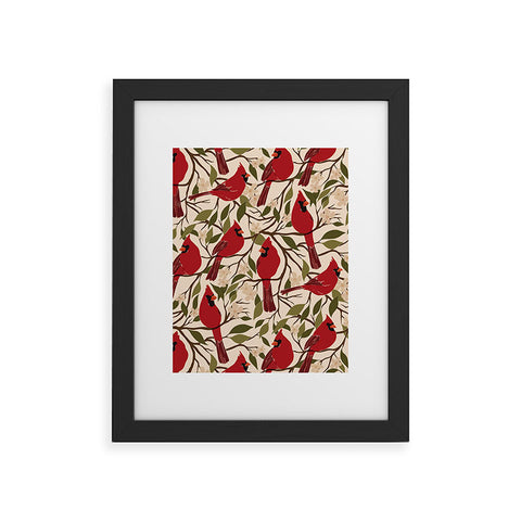 Cuss Yeah Designs Cardinals on Blossoming Tree Framed Art Print Havenly