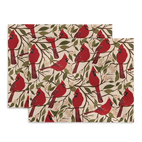 Cuss Yeah Designs Cardinals on Blossoming Tree Placemat