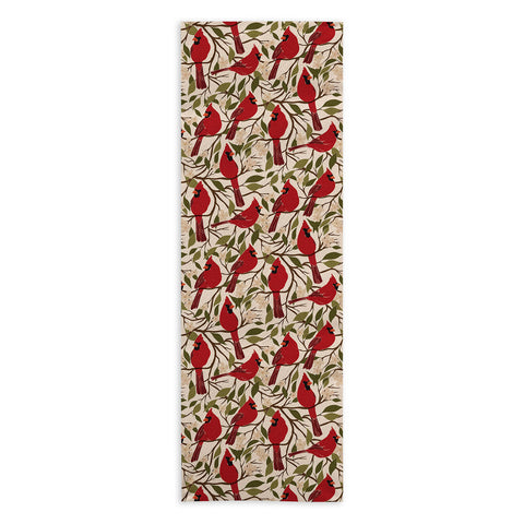 Cuss Yeah Designs Cardinals on Blossoming Tree Yoga Towel