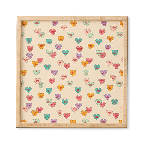 Cuss Yeah Designs Conversation Hearts Pattern Framed Wall Art