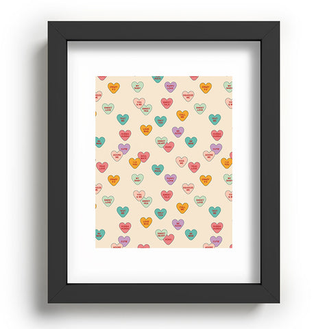 Cuss Yeah Designs Conversation Hearts Pattern Recessed Framing Rectangle