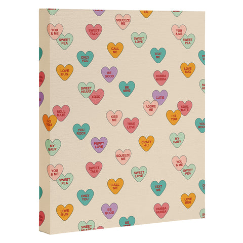 Cuss Yeah Designs Conversation Hearts Pattern Art Canvas