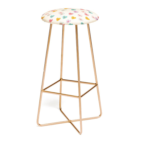 Cuss Yeah Designs Conversation Hearts Pattern Bar Stool