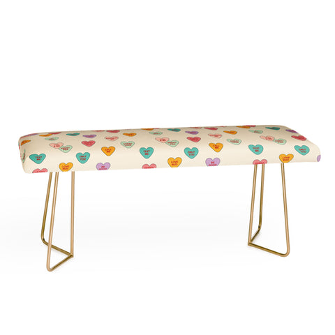Cuss Yeah Designs Conversation Hearts Pattern Bench