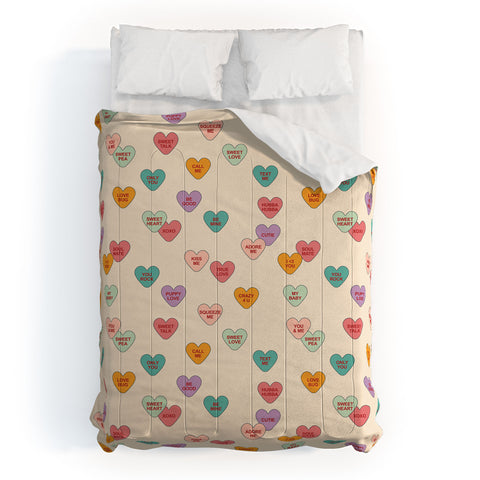 Cuss Yeah Designs Conversation Hearts Pattern Comforter