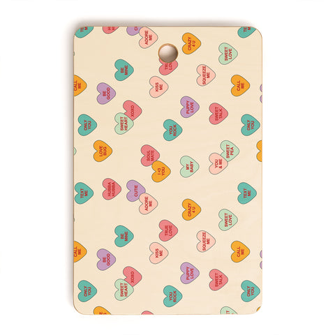Cuss Yeah Designs Conversation Hearts Pattern Cutting Board Rectangle