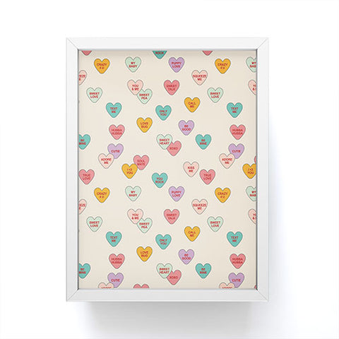 Cuss Yeah Designs Conversation Hearts Pattern Framed Mini Art Print