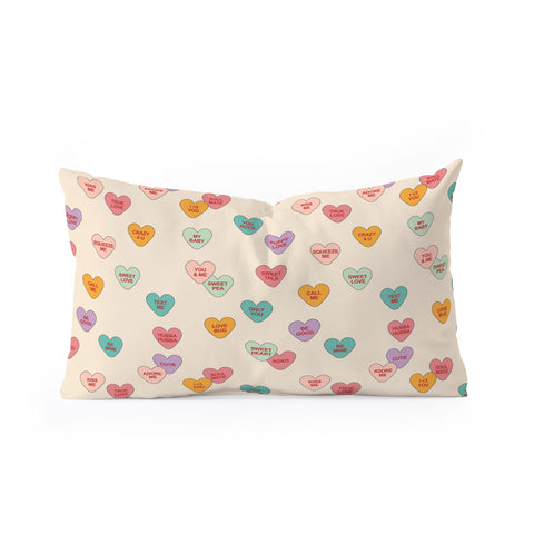 Cuss Yeah Designs Conversation Hearts Pattern Oblong Throw Pillow