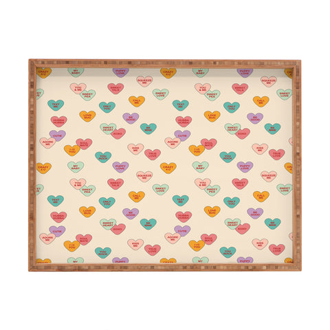 Cuss Yeah Designs Conversation Hearts Pattern Rectangular Tray