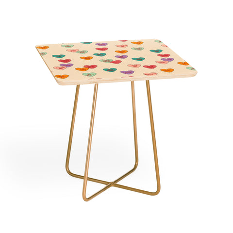 Cuss Yeah Designs Conversation Hearts Pattern Side Table