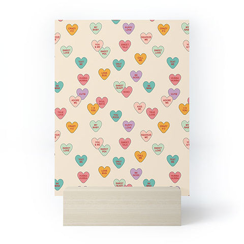 Cuss Yeah Designs Conversation Hearts Pattern Mini Art Print