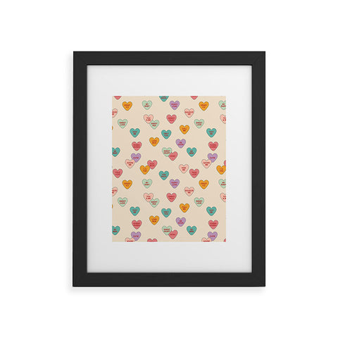 Cuss Yeah Designs Conversation Hearts Pattern Framed Art Print