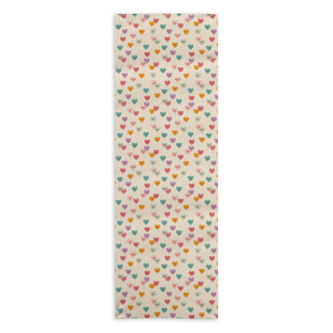 Cuss Yeah Designs Conversation Hearts Pattern Yoga Towel