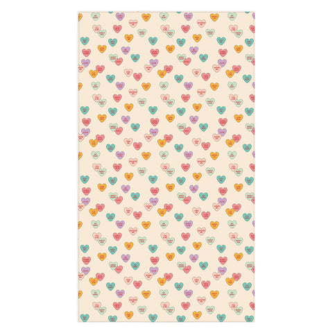Cuss Yeah Designs Conversation Hearts Pattern Tablecloth