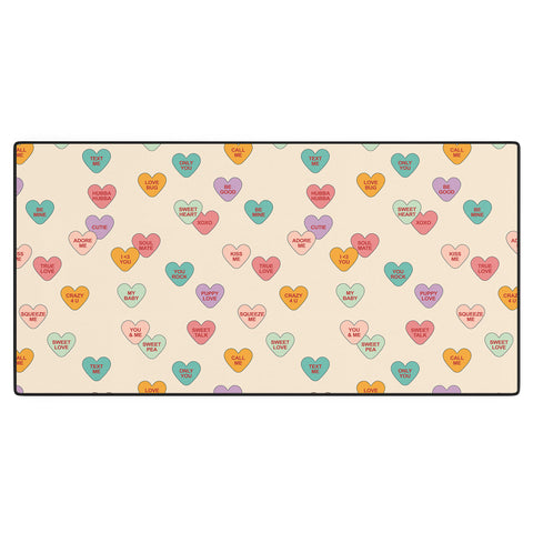 Cuss Yeah Designs Conversation Hearts Pattern Desk Mat