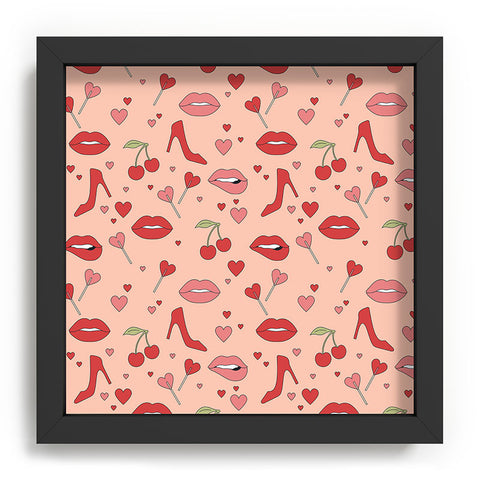 Cuss Yeah Designs Flirty Lips Pattern Recessed Framing Square