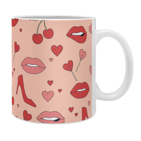 Cuss Yeah Designs Flirty Lips Pattern Coffee Mug