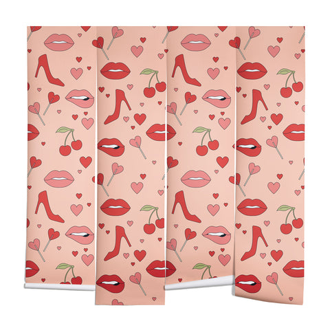 Cuss Yeah Designs Flirty Lips Pattern Wall Mural