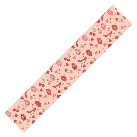 Cuss Yeah Designs Flirty Lips Pattern Table Runner