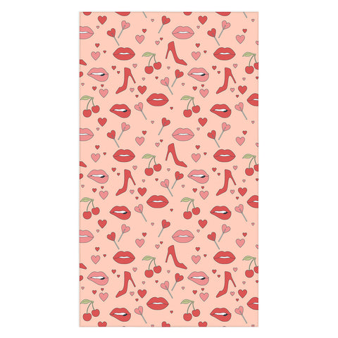 Cuss Yeah Designs Flirty Lips Pattern Tablecloth
