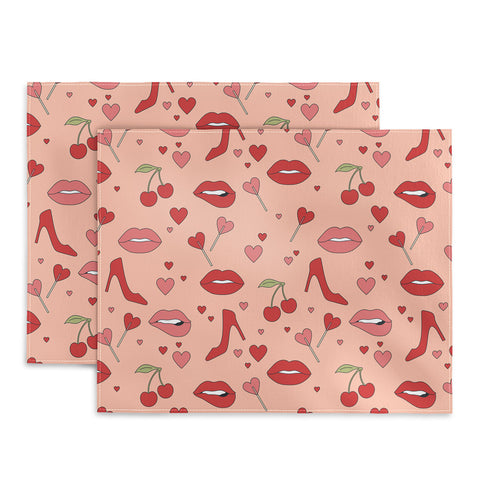 Cuss Yeah Designs Flirty Lips Pattern Placemat