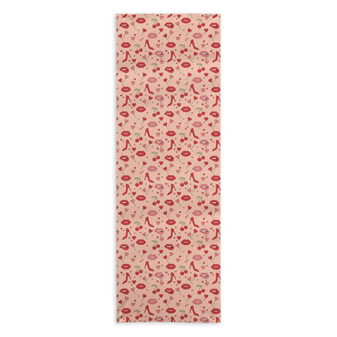 Cuss Yeah Designs Flirty Lips Pattern Yoga Towel