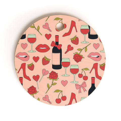 Cuss Yeah Designs Flirty Valentines Day Cutting Board Round