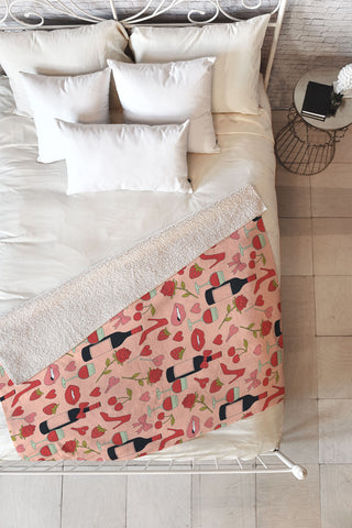 Cuss Yeah Designs Flirty Valentines Day Fleece Throw Blanket