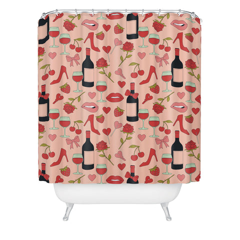 Cuss Yeah Designs Flirty Valentines Day Shower Curtain