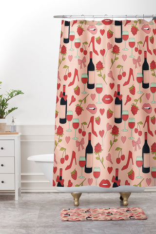 Cuss Yeah Designs Flirty Valentines Day Shower Curtain And Mat