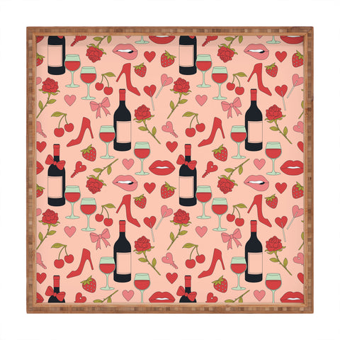 Cuss Yeah Designs Flirty Valentines Day Square Tray