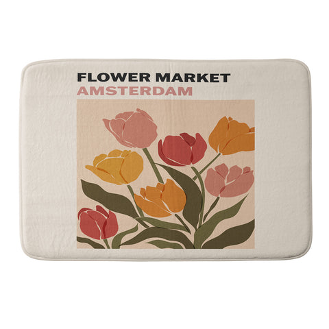 Cuss Yeah Designs Flower Market Amsterdam Memory Foam Bath Mat