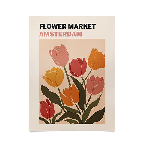 Cuss Yeah Designs Flower Market Amsterdam Poster