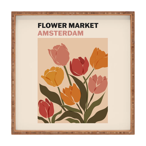 Cuss Yeah Designs Flower Market Amsterdam Square Tray