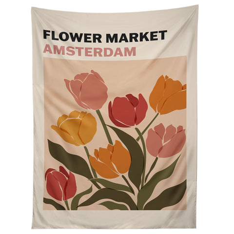 Cuss Yeah Designs Flower Market Amsterdam Tapestry