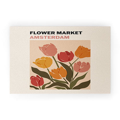 Cuss Yeah Designs Flower Market Amsterdam Welcome Mat