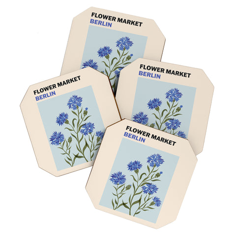 Cuss Yeah Designs Flower Market Berlin Coaster Set