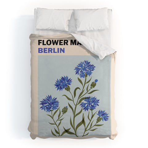 Cuss Yeah Designs Flower Market Berlin Duvet Cover