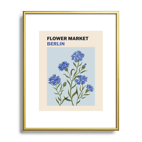 Cuss Yeah Designs Flower Market Berlin Metal Framed Art Print