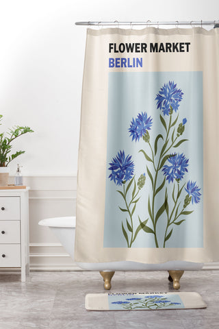 Cuss Yeah Designs Flower Market Berlin Shower Curtain And Mat