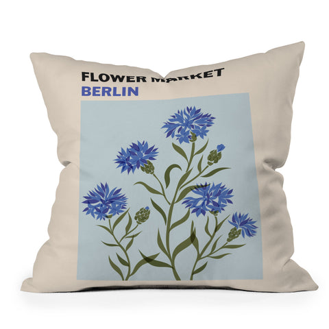 Cuss Yeah Designs Flower Market Berlin Throw Pillow
