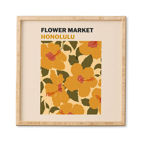 Cuss Yeah Designs Flower Market Honolulu Framed Wall Art
