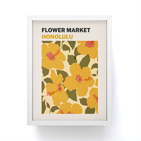 Cuss Yeah Designs Flower Market Honolulu Framed Mini Art Print