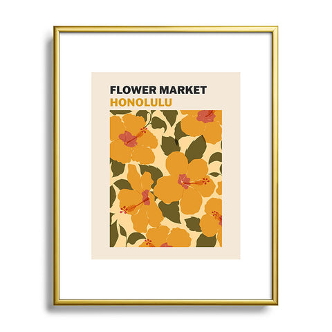 Cuss Yeah Designs Flower Market Honolulu Metal Framed Art Print