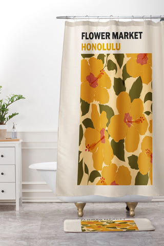 Cuss Yeah Designs Flower Market Honolulu Shower Curtain And Mat